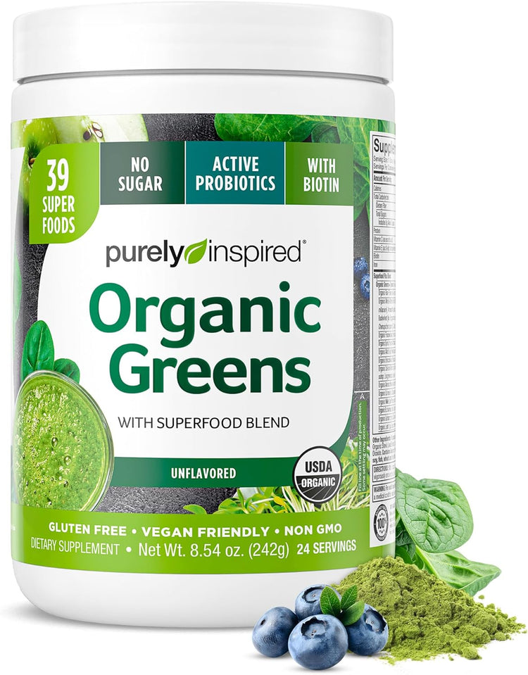 Inspired Organic Green Powder Smoothie Mix, Unflavored