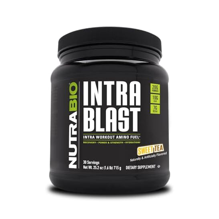 NutraBio Intra Blast and Pre-Workout Powder - Advanced Electrolyte Performance Drink - Amino Acid Recovery, EAA/BCAA Formula - Non-GMO and Gluten Free - Sweet Tea