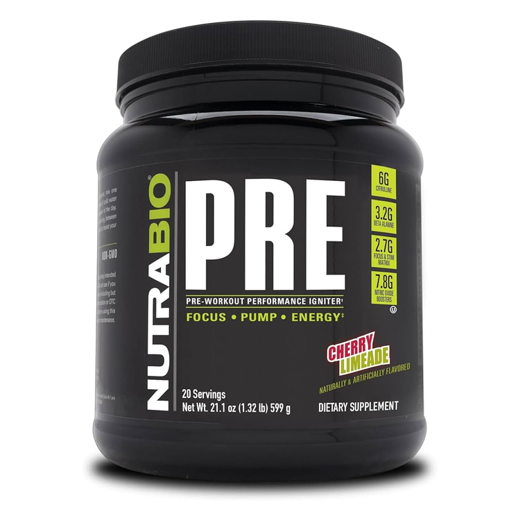 NutraBio PRE Workout - (Cherry Limeade)