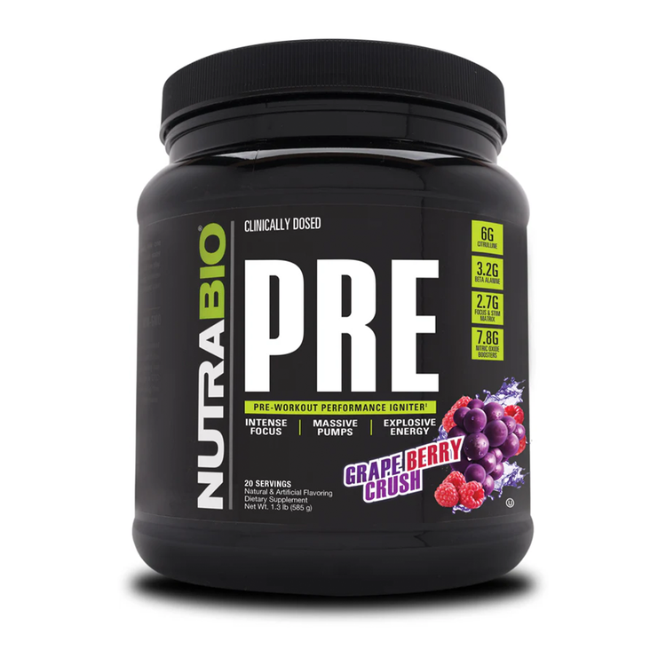 NutraBio PRE Workout - (Grape Berry Crush)