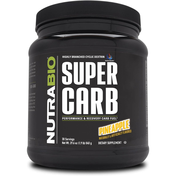 NutraBio Super Carb - Complex Carbohydrate Supplement Powder - Cluster Dextrin and Electrolytes for Performance Enhancement & Muscle Recovery - Pineapple